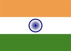 [ai] The national flag of India featuring three horizontal stripes: saffron at the top, white in the middle with a blue Ashoka Chakra, and green at the bottom.